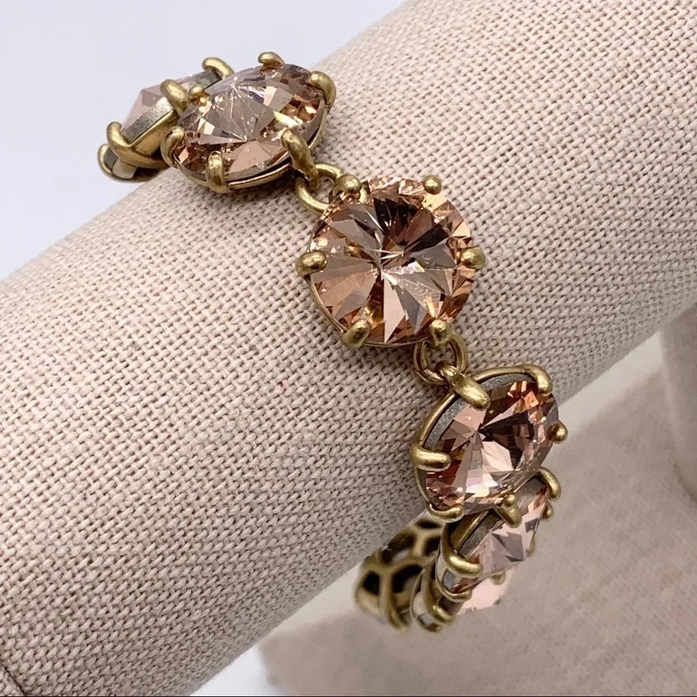 Stella & Dot Peach Amelie Crystal Bracelet